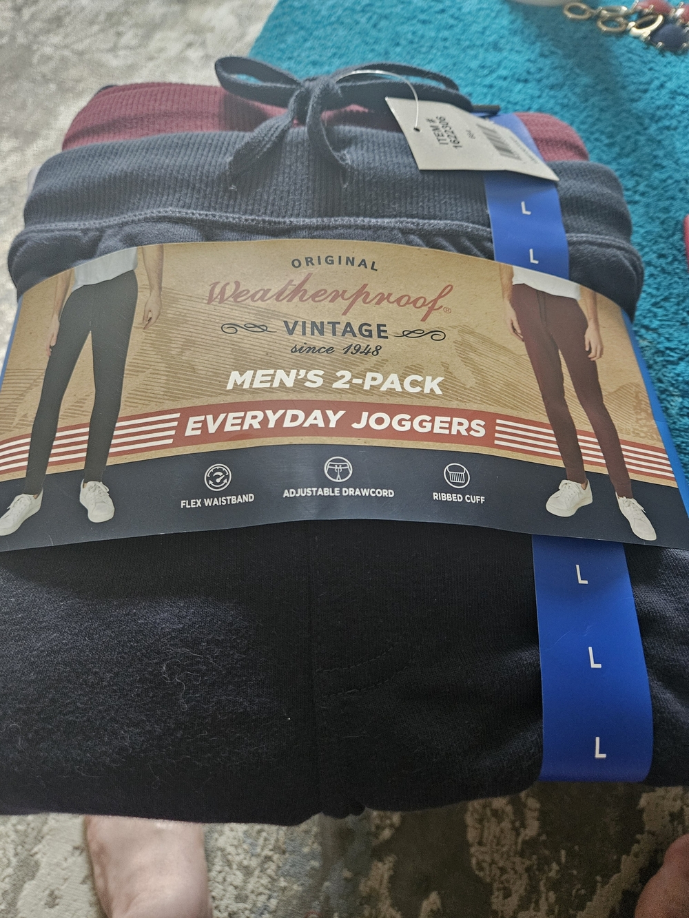 Weatherproof Men's 2-Pack Everyday Joggers - Black & Burgundy